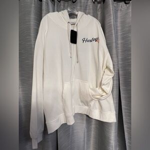 Ladies Hurley Cream Hoodie Floral Feminine Surfer Tropical